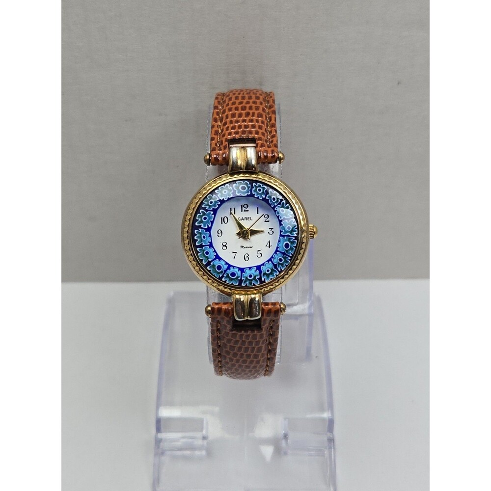 Womens Garel Venice Murano Glass Millefiori Gold Tone Quartz Watch New Battery